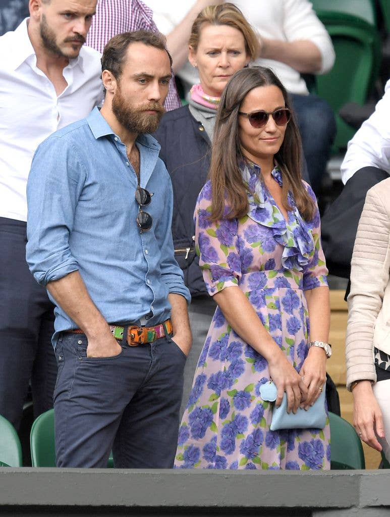 James Middleton and Pippa Middleton attend day eleven of the Wimbledon Tennis Championships at Wimbledon on July 08, 2016 in London, England. (Photo by Karwai Tang/WireImage)