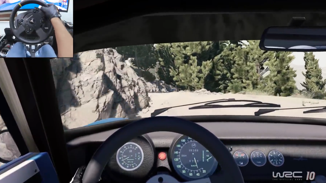 WRC 10 gameplay Alpine A110 on challenging rally stage