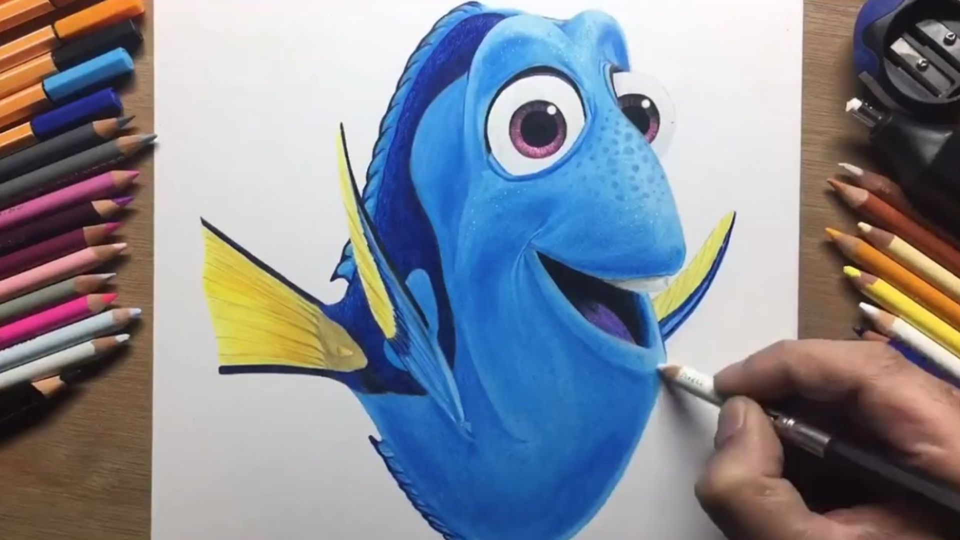 Watch Dory come to life in this incredible drawing timelapse