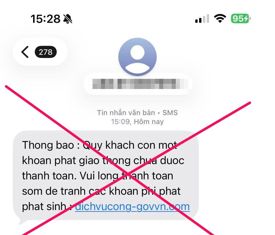 Thông báo phạt nguội giả mạo. Ảnh: Cục CSGT
