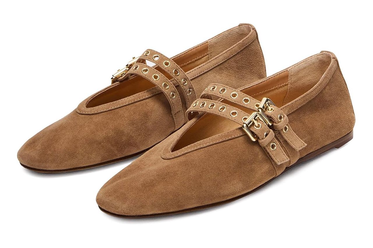 LUXMAX Suede Mary Jane Flats