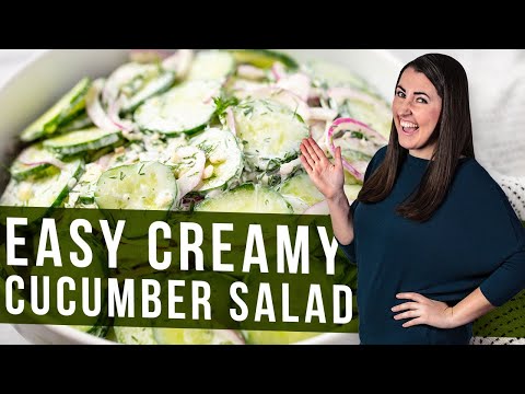 Easy creamy cucumber salad recipe | Perfect summer side dish!