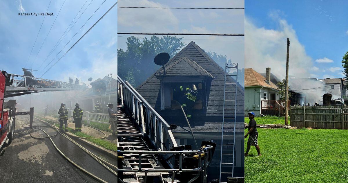 Kansas City firefighters battle fire that spread to 3 homes