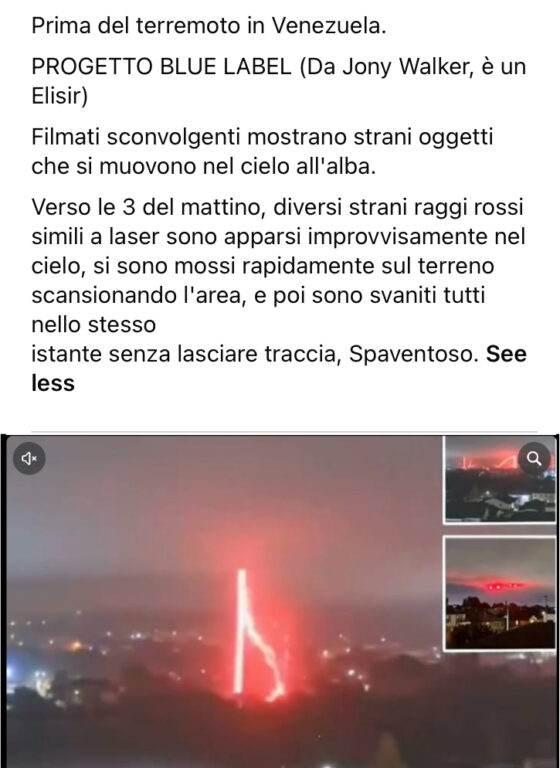 La teoria del complotto dei laser nel cielo e il terremoto in Venezuela
