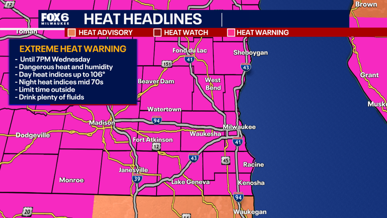 Dangerous, prolonged heat in southeast Wisconsin this week; what to know