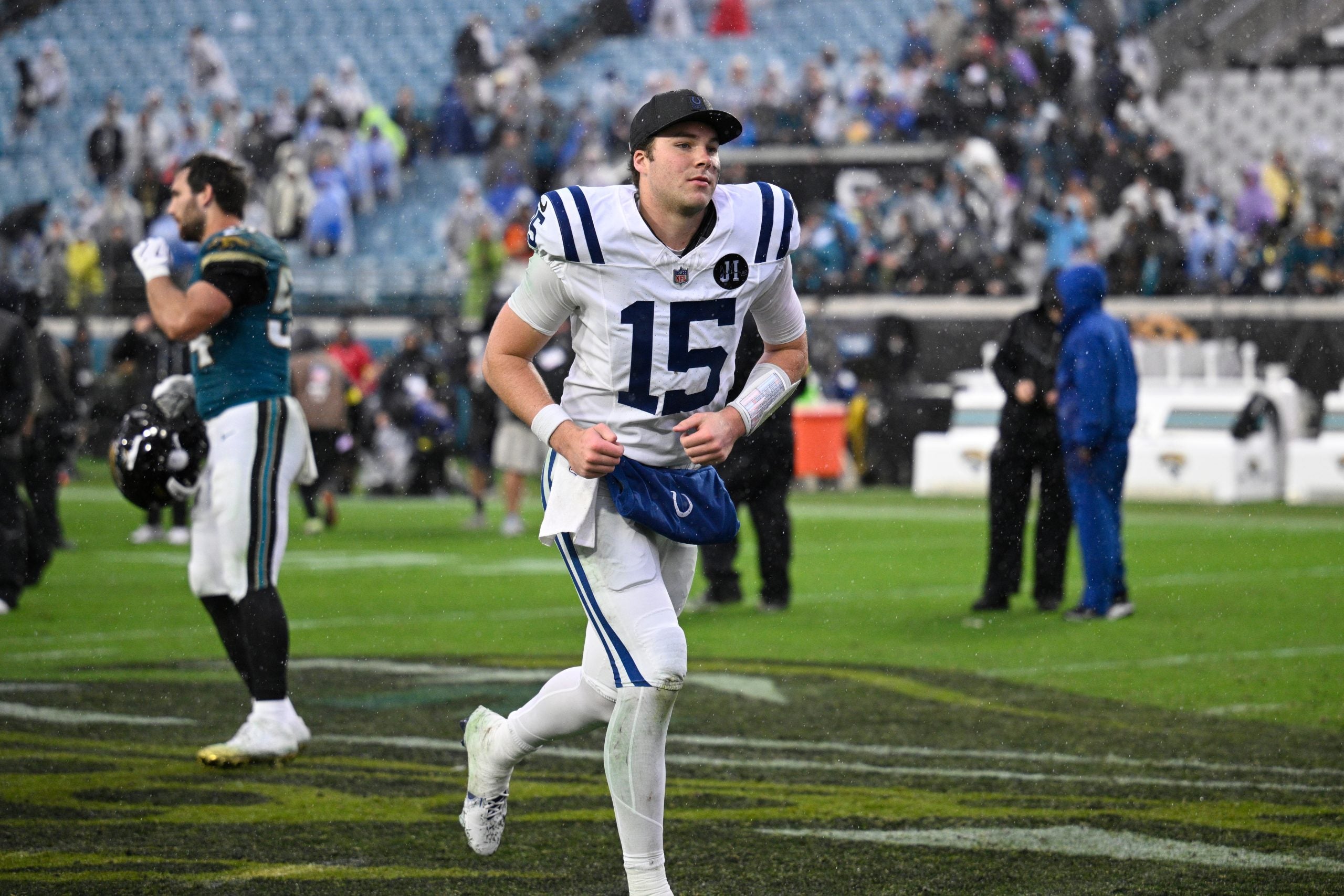 Colts' Riley Leonard talks quarterback competition, growth in second ...