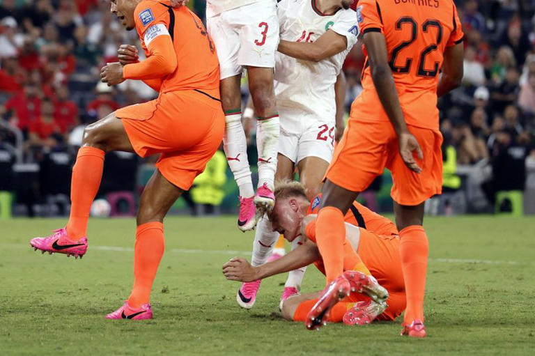 Jan Paul van Hecke needed to seek medical treatment after taking a boot to the face