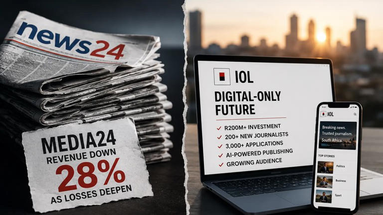 News24 owner's revenue slumps as IOL bets big on growth