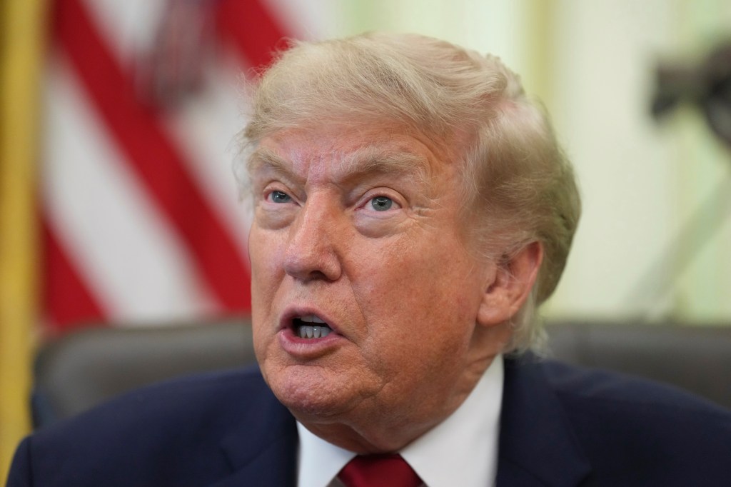Trump speaks before signing a presidential memo to the EPA on pollution control in vehicles, Oval Office, the White House, June 29, 2026.