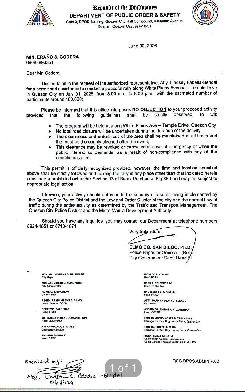 QC gov't approves Iglesia ni Cristo rally permit for July 1