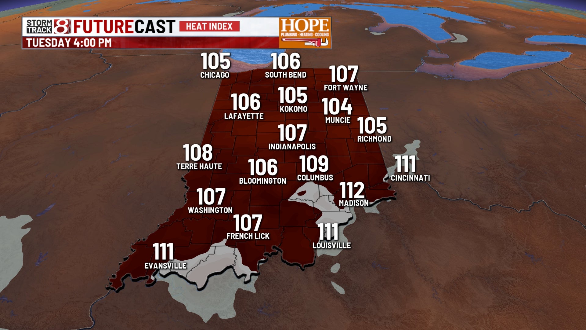 Extreme heat warning issued as temperatures peak across central Indiana ...