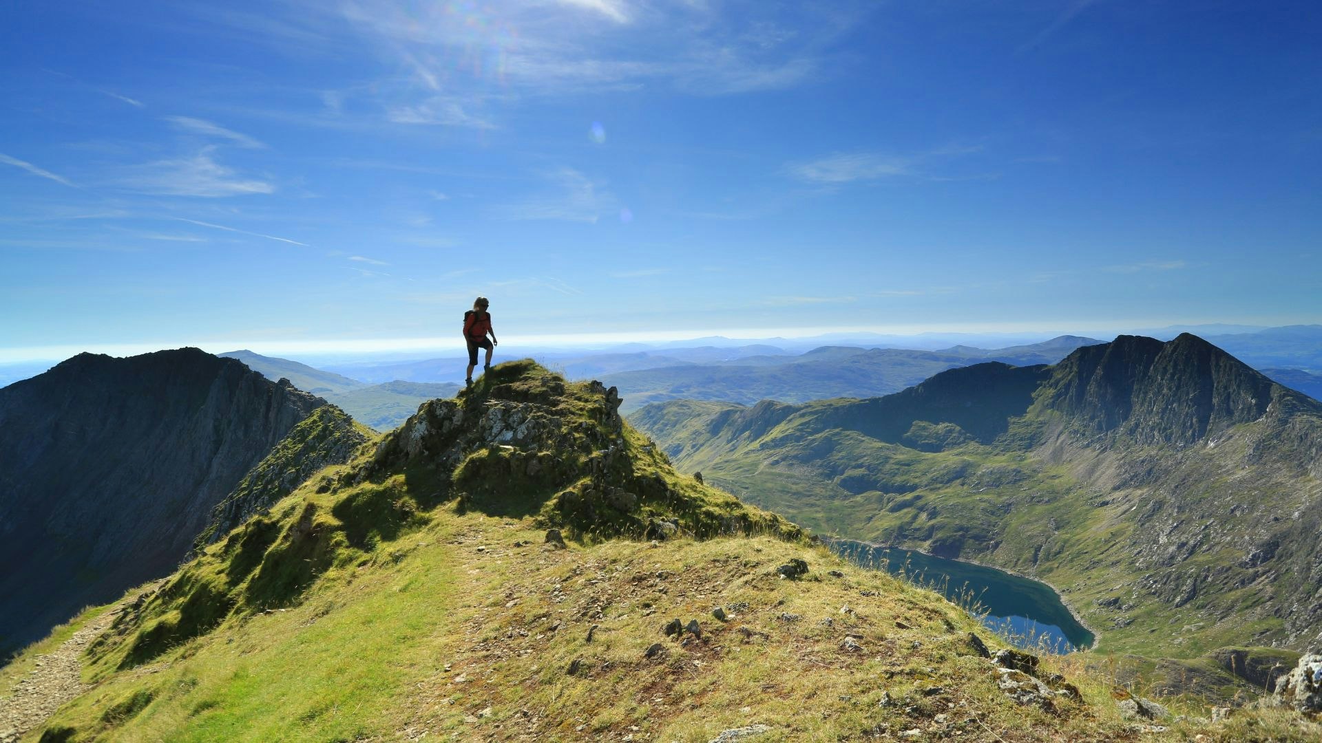 Crib Goch and Lliwedd from Garnedd Ugain Snowdon