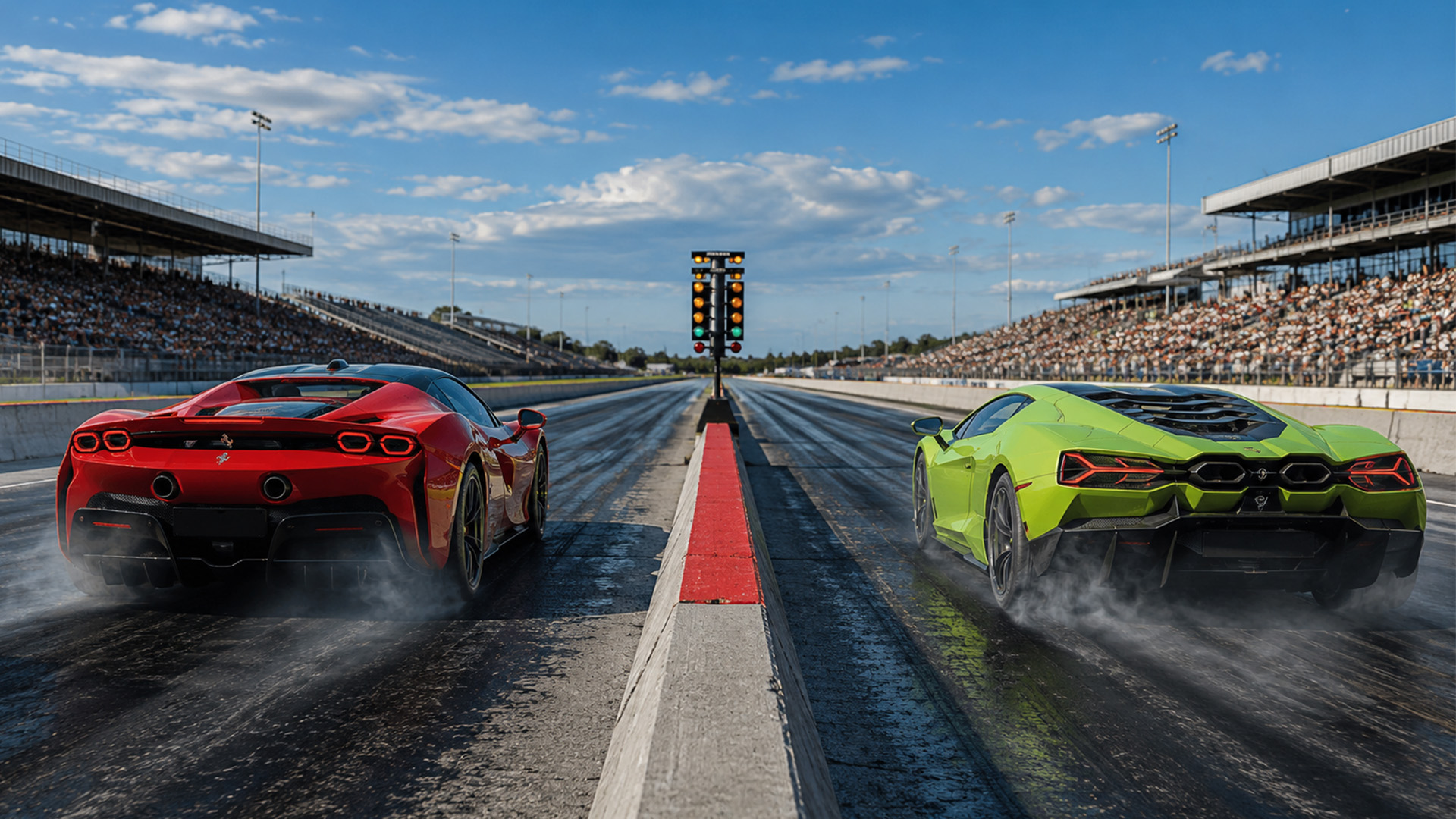 Ferrari SF90 takes on Lamborghini Revuelto drag race