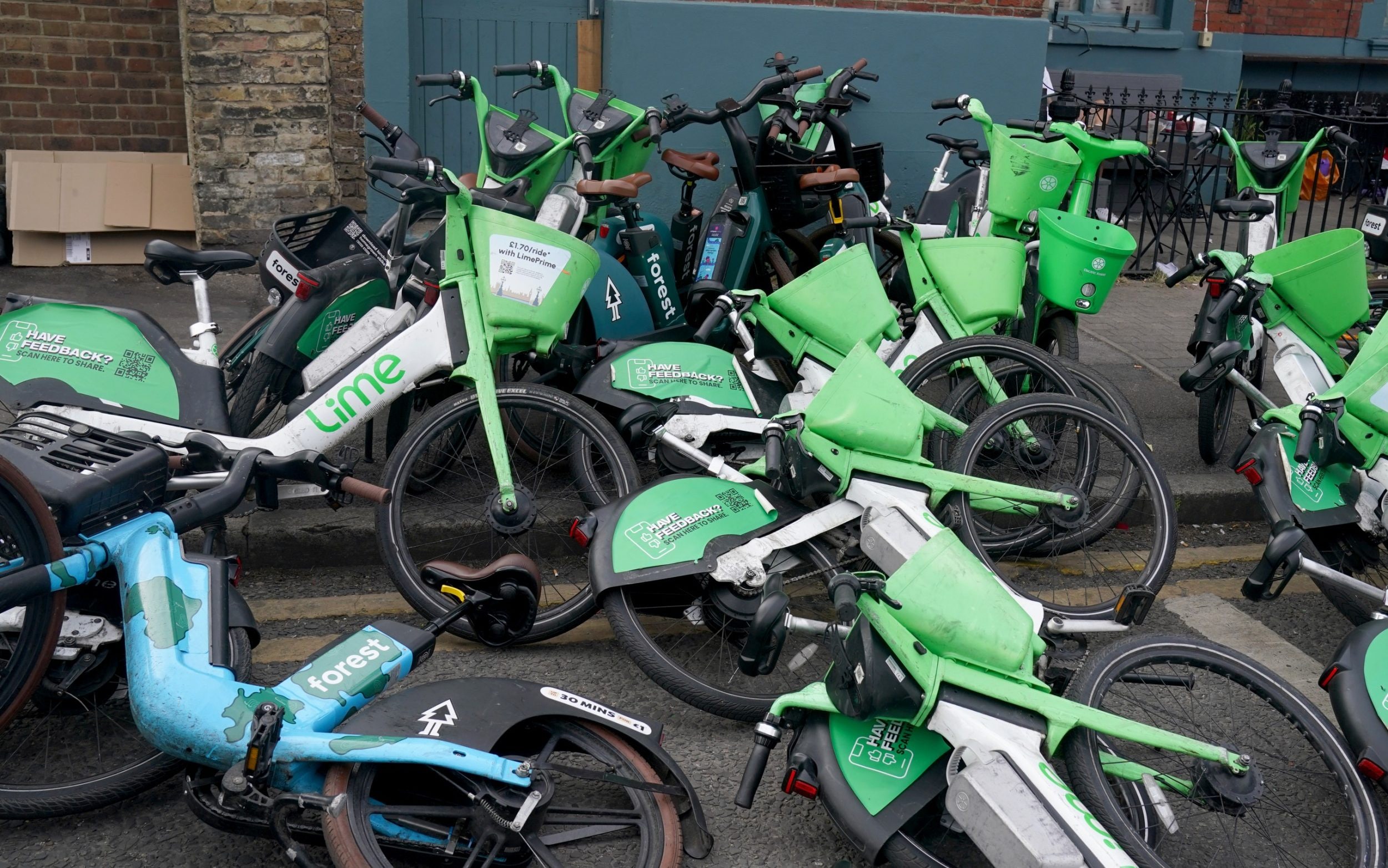Discarded Lime bikes
