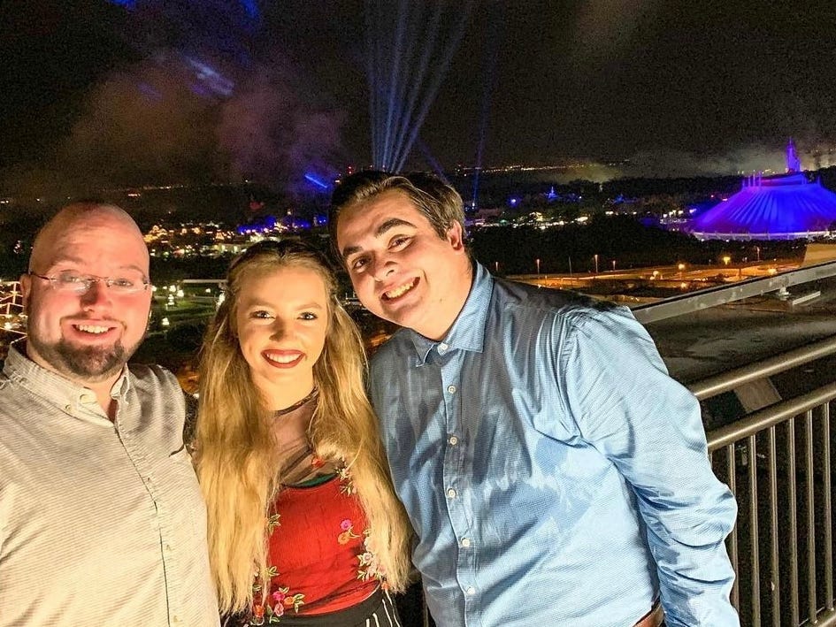 kayleigh and friends posing on the balcony at california grill