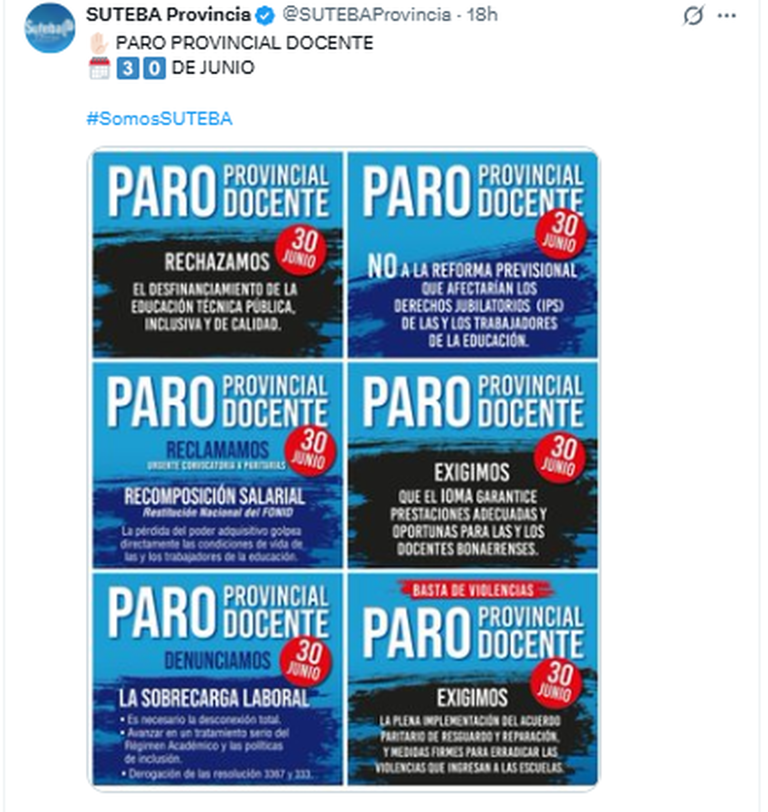 Nuevo paro docente en la provincia de Buenos Aires: hasta cuándo es y ...