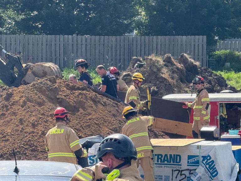 Crews rescue man trapped in trench in east Lincoln