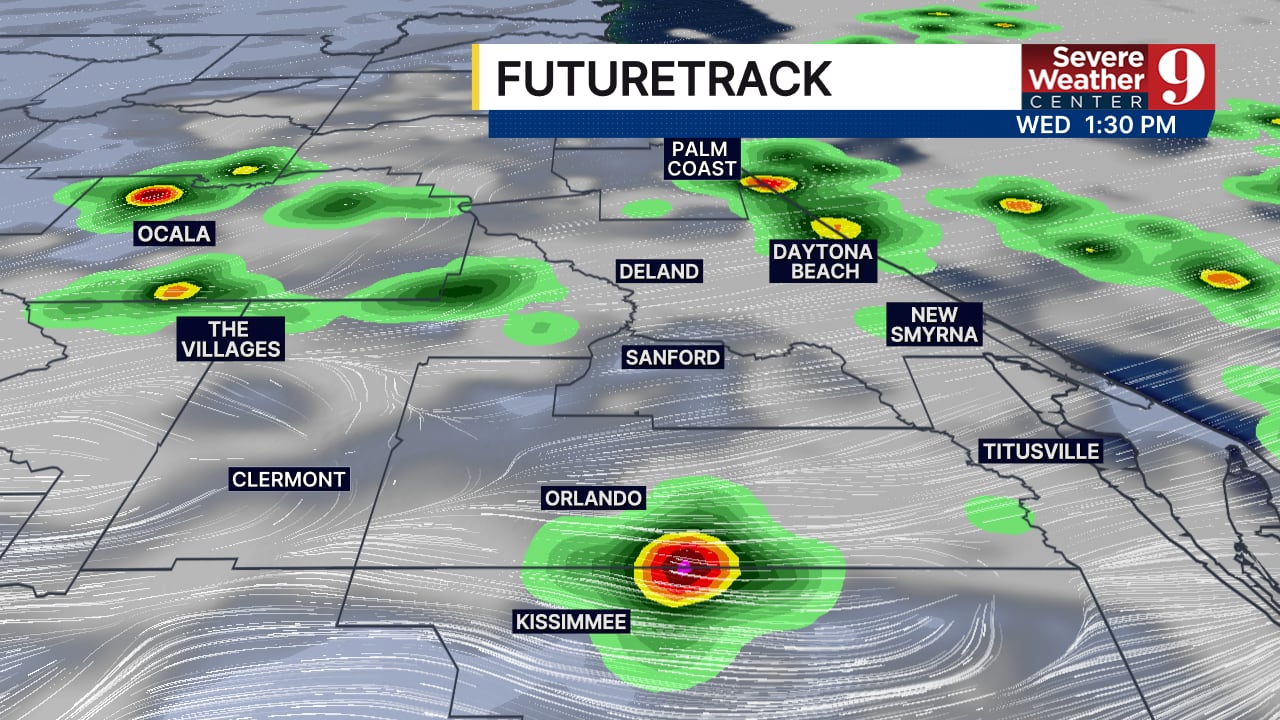 Isolated heavy rain and thunderstorms forecast for Central Florida tomorrow