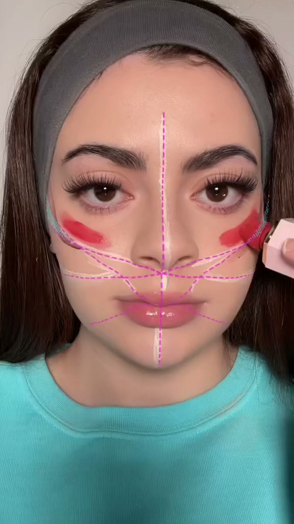 I used a face filter to map my contour