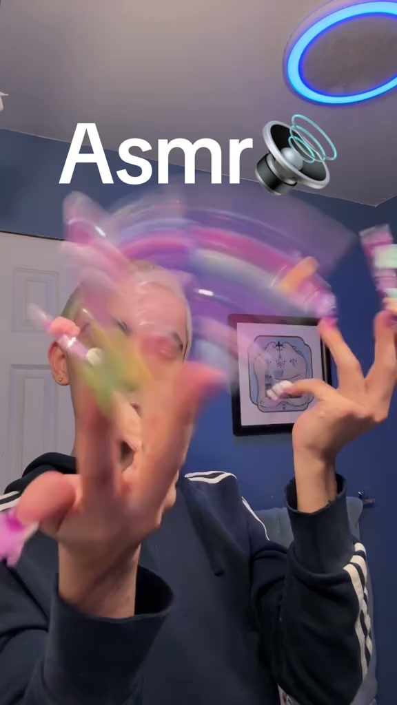 Colorful nail trigger ASMR with satisfying hand sounds