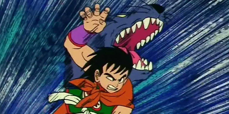 Yamcha uses Wolf Fang Fist in Dragon Ball.