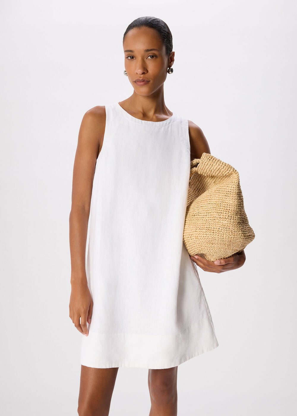 h and m white linen dress Women's White Linen Shirt Dress