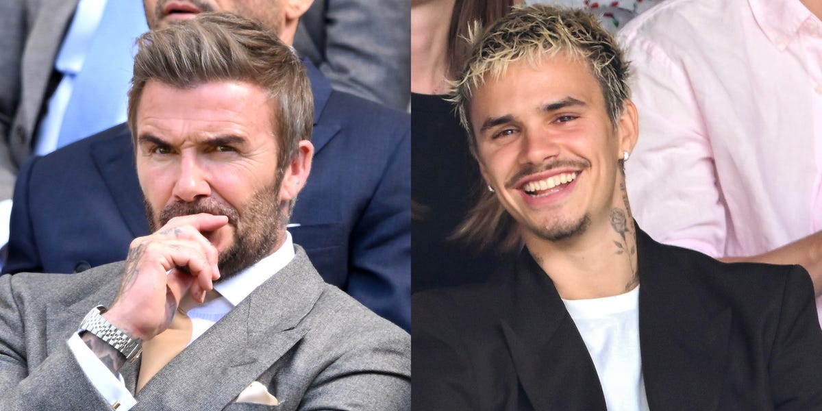 David y Romeo Beckham lucen piezas de relojería opuestas en Wimbledon