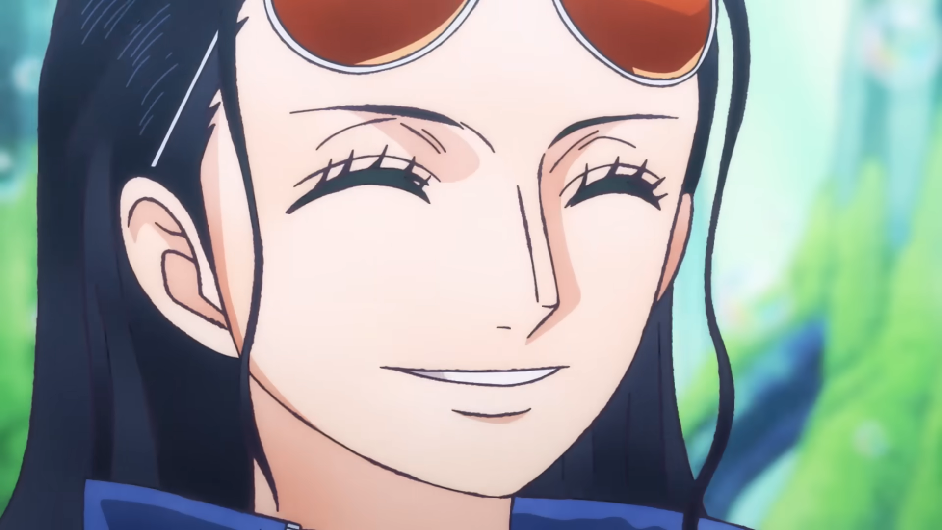 Robin smiles in One Piece Log Fish-Man Island Saga