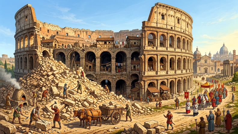 The missing half of the Colosseum - earthquakes, popes, and stolen stone