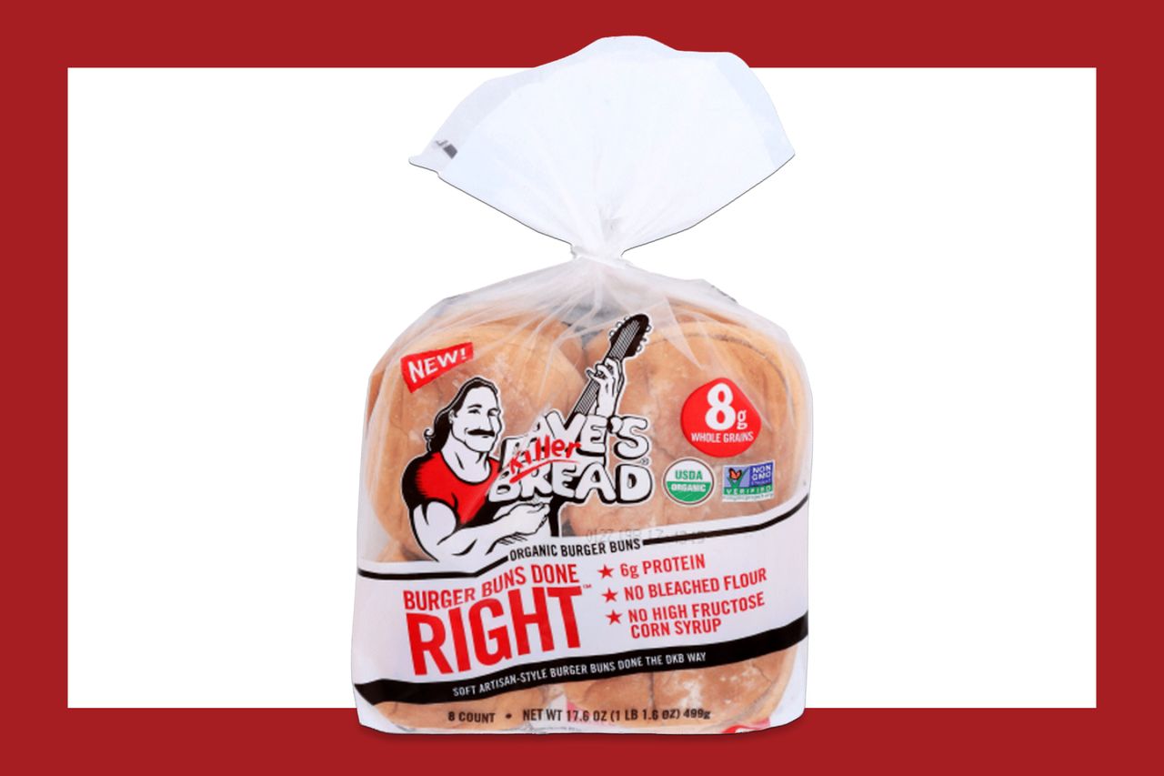 Package of Daves Killer Bread organic burger buns