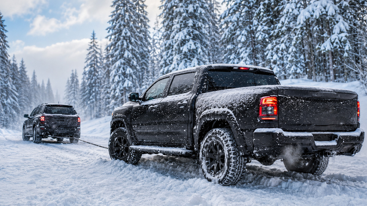 RAM TRX snow drifting ends with damage