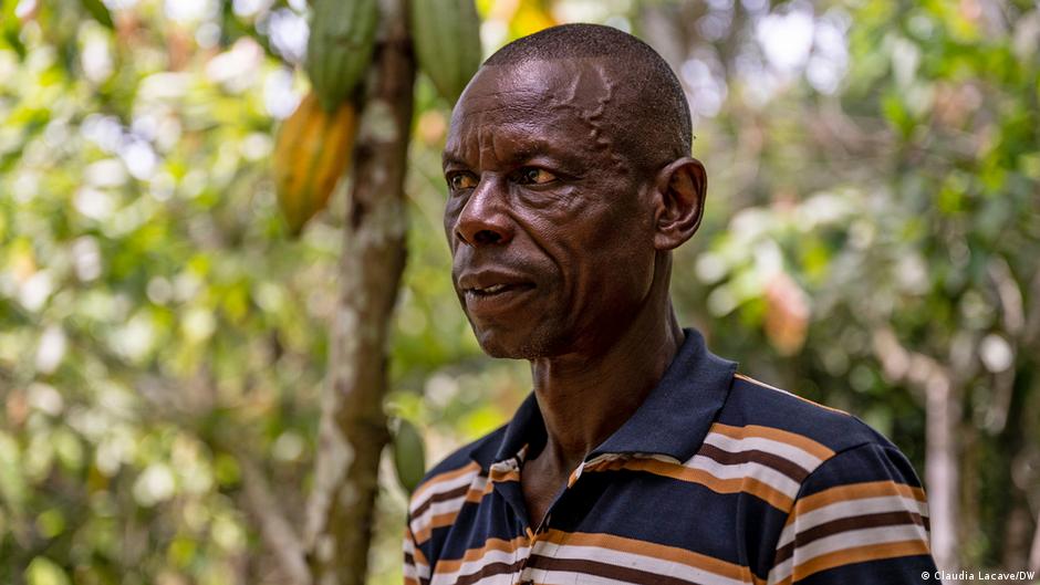 Cocoa farmer Emmanuel Nojor has been waiting for five months for payment from middlemen