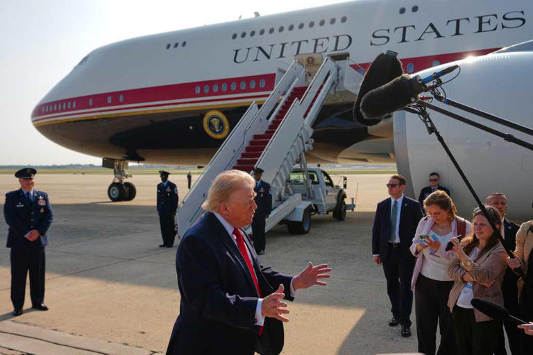 Retrofitted Qatari jet takes flight as Air Force One for Trump's trip ...