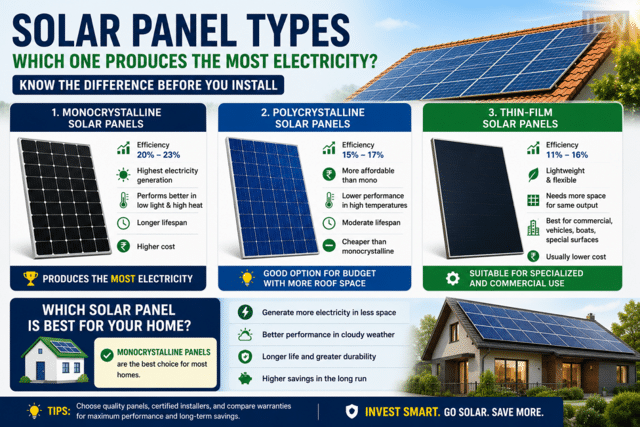 Solar panel types explained: Which one produces the most electricity ...