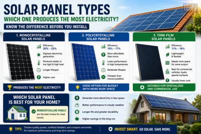 Solar panel types explained: Which one produces the most electricity ...
