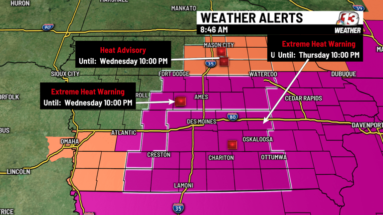Extreme heat and storms to continue impacting Iowa through the week