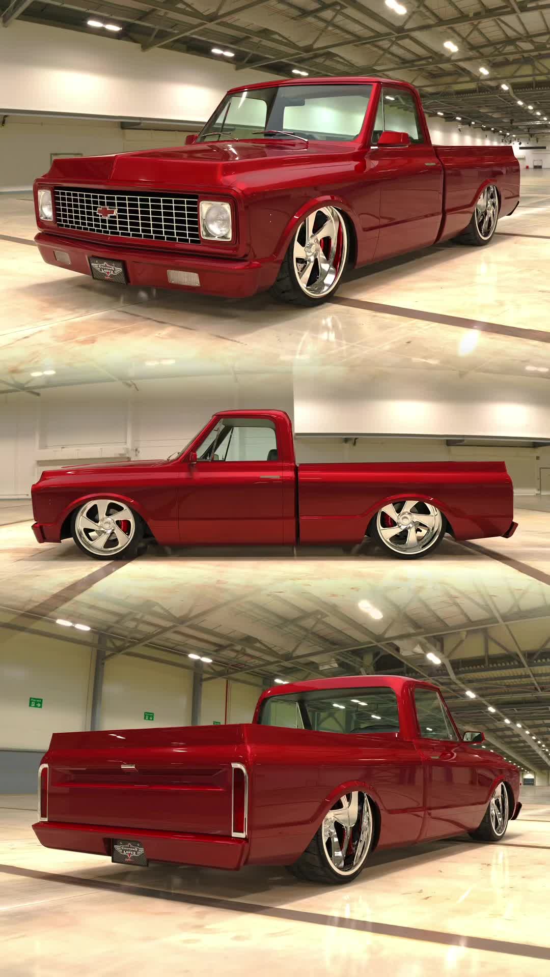Custom Chevy C10 rendering blends classic and modern