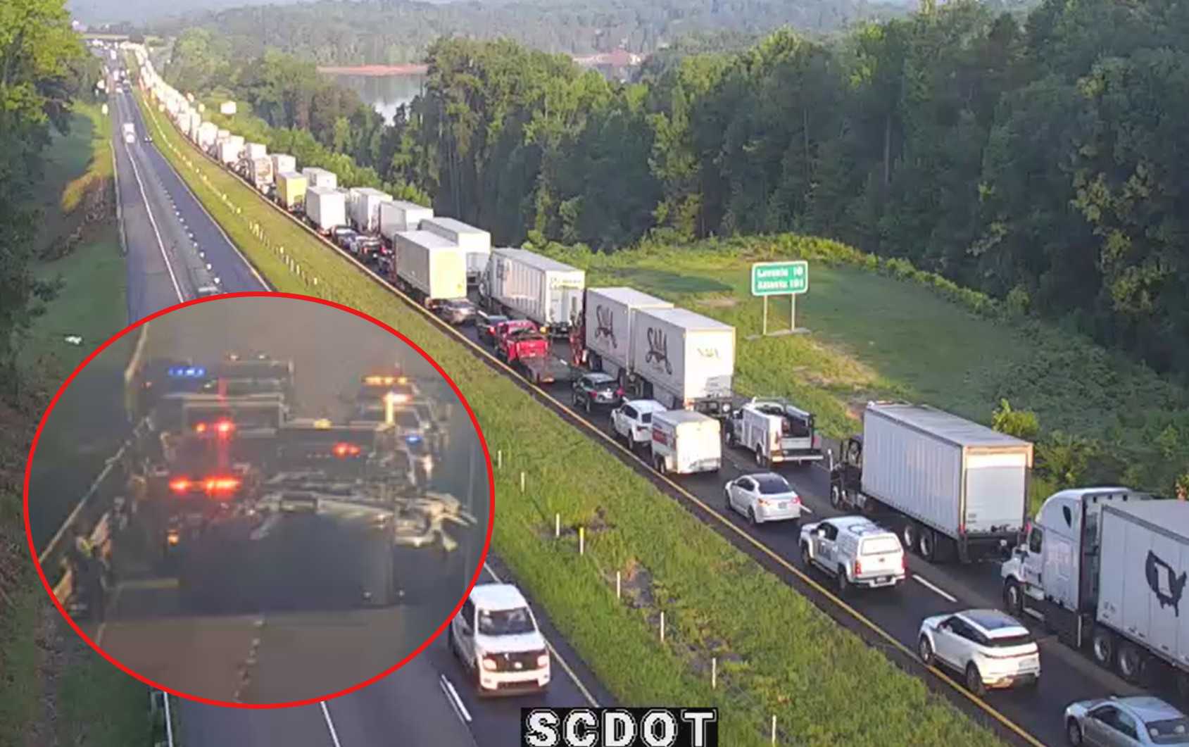 All southbound lanes blocked on I-85 near Georgia/South Carolina state line