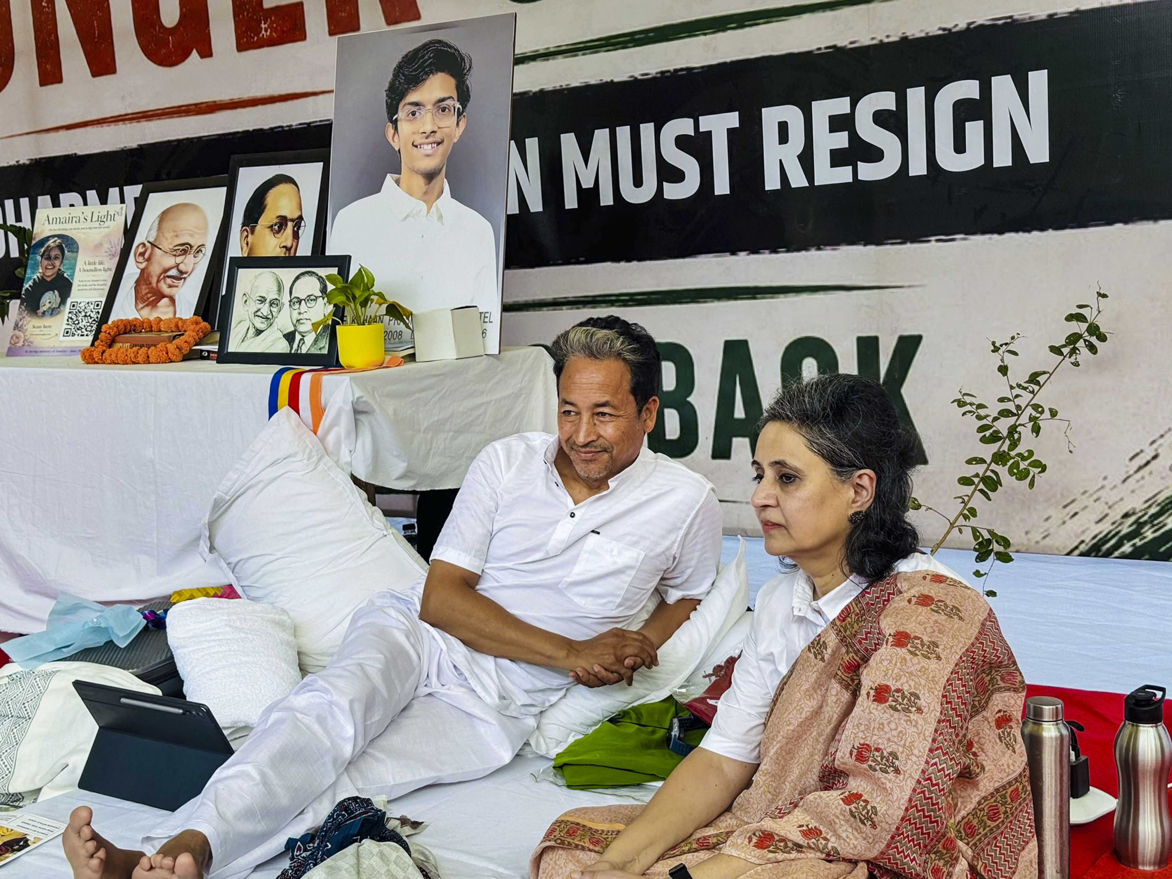 CJP protest day 12: Wangchuk's health raises concern; Sagarika Ghose, Yogendra Yadav extend support