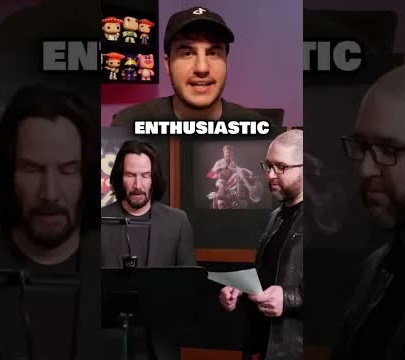 Keanu Reeves' wild table jump for Toy Story 4!