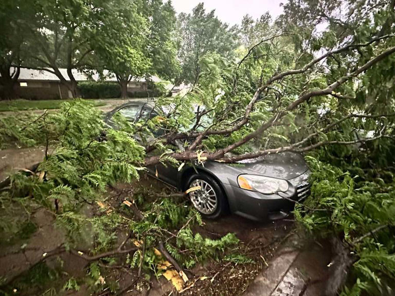 Storms moving across Kansas leave damage in their wake