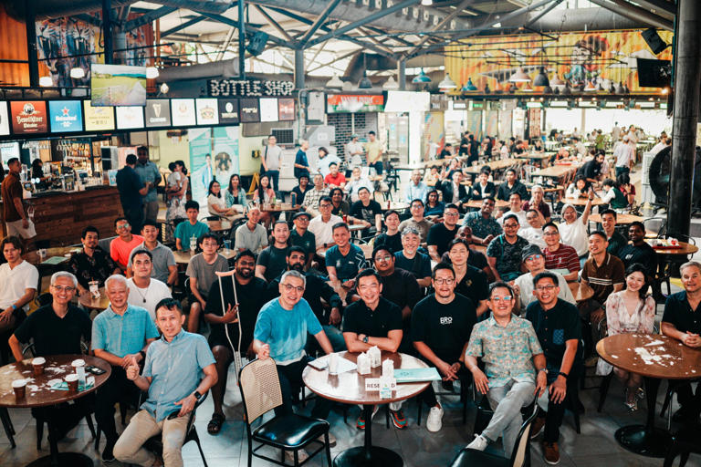 Men and men's groups gathered at food park Timbre+ One North earlier this month to launch the MenToo movement. Photo: Amicus