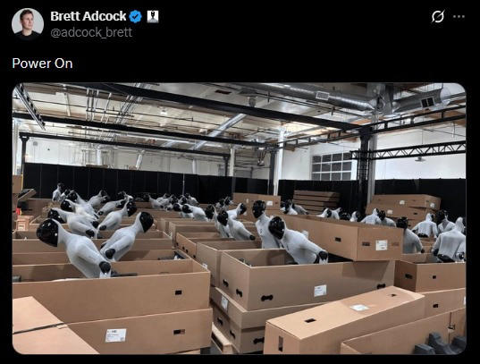 Brett Adcock shared an image of robots at Figure AI.