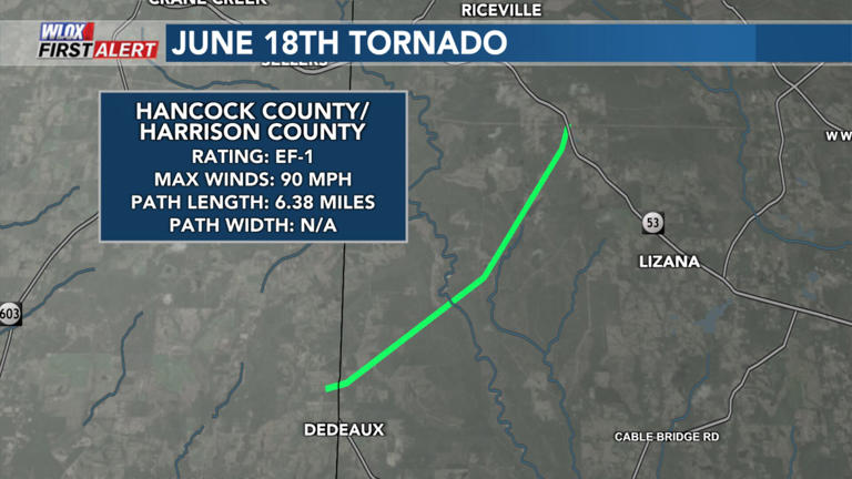 NWS confirms five tornadoes in South Mississippi spawned by Arthur; 22 ...