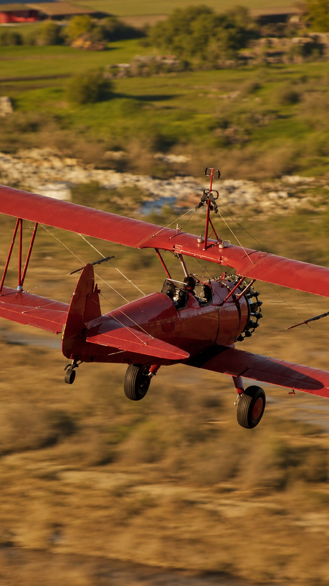Flying over the Earth in a small open aircraft