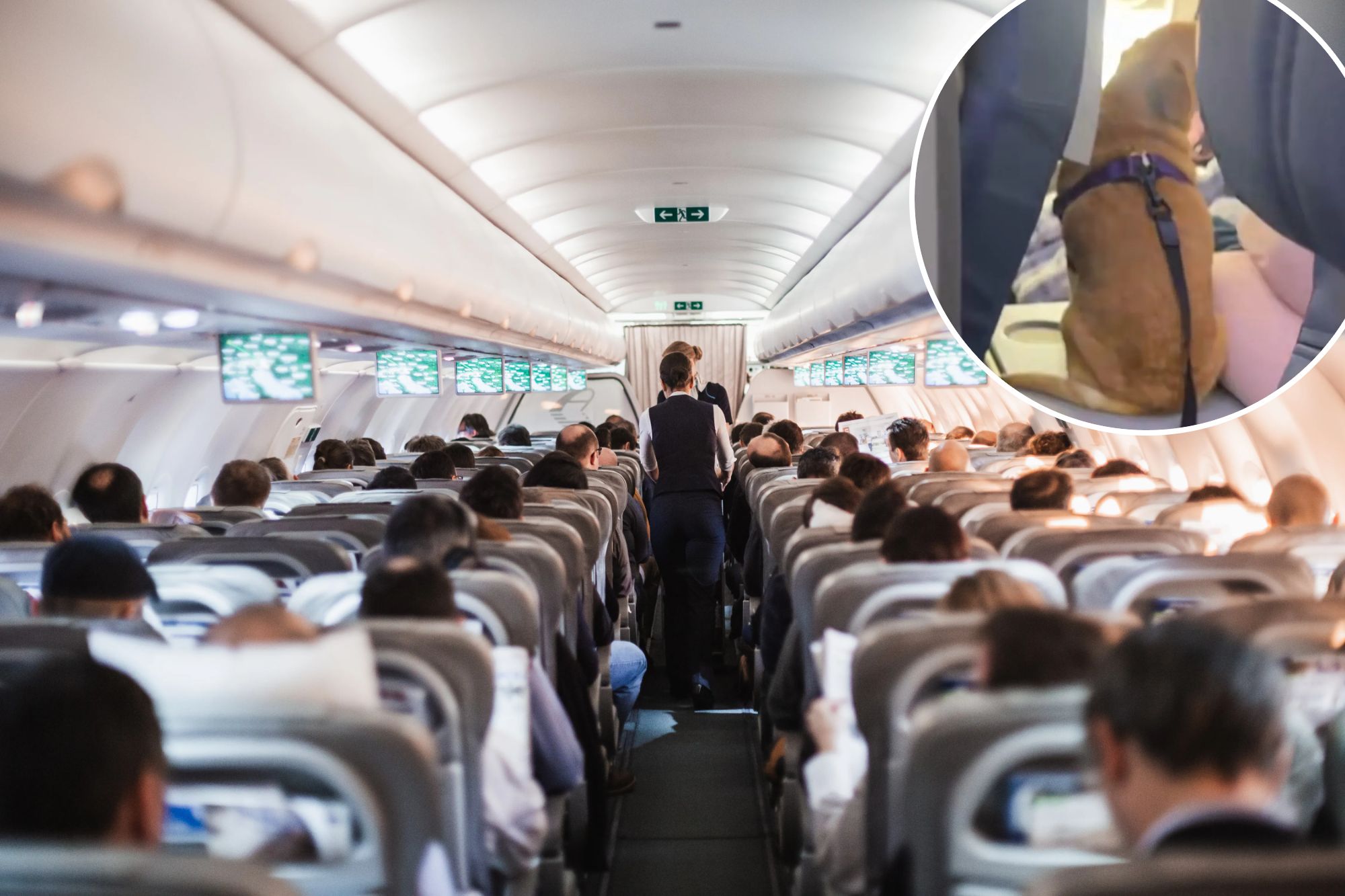 Flyers fume after passenger sits dog in 'disgusting' position on plane ...