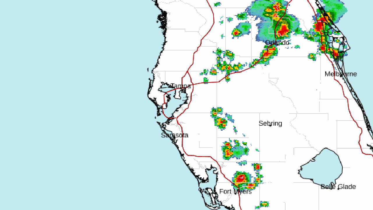 Central Florida storm track: Possible pea-sized hail, 50 mph winds ...