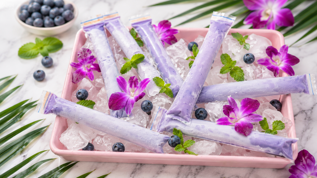 Blueberry yogurt ice pops