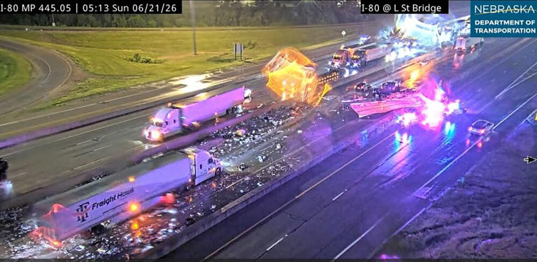 Semi crash causes lane closures on Interstate 80 in Omaha