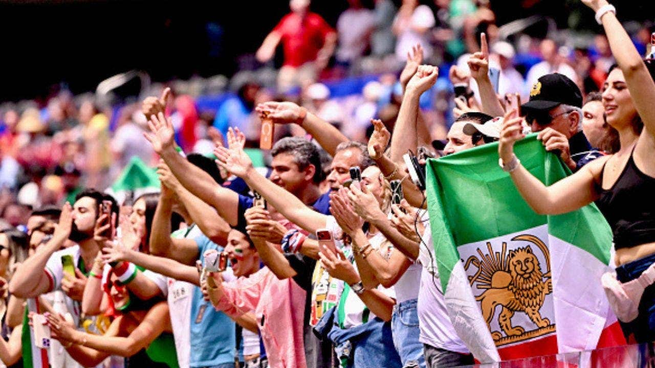 Iranian supporters celebrate their team's hard-fought scoreless draw against Belgium during FIFA World Cup 2026 action in Inglewood, California. (Photo by Keith Birmingham/MediaNews Group/Pasadena Star-News via Getty Images) Getty Images